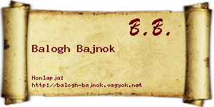 Balogh Bajnok névjegykártya